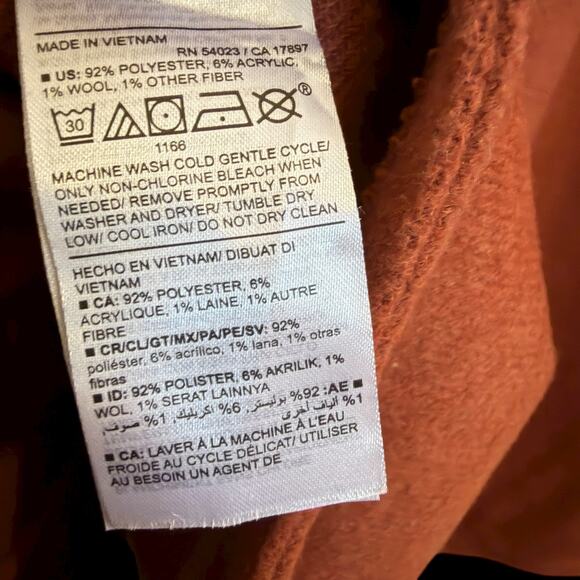 Old Navy Wool-Blend Shacket Rust Orange Midweight Flap Pockets Layering Western - Picture 5 of 6